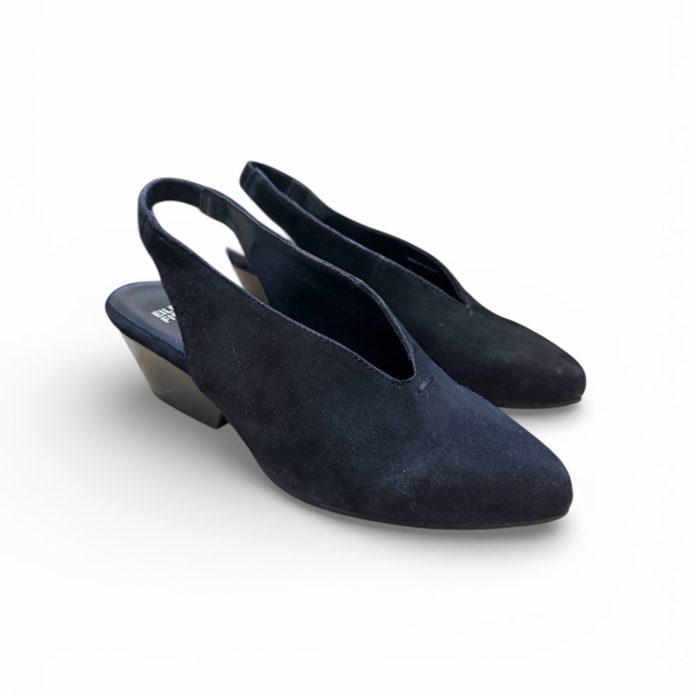 Eileen Fisher Black‎ Suede Slingback Heels
